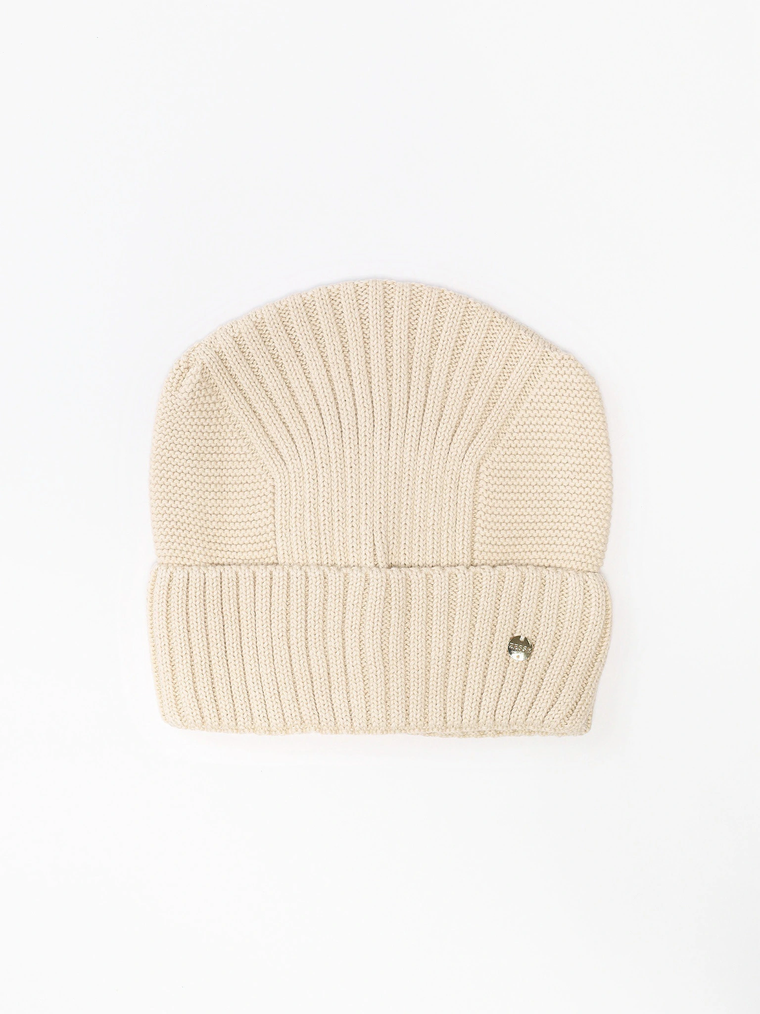 Шапка-бини из смесовой вискозы с отворотом в ассортименте